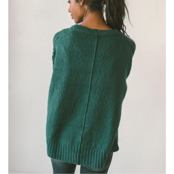 Free People brookside tunic pine needle green sweater XS - Picture 2 of 12